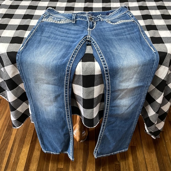 Vigoss Dublin Bootcut Jeans Size 12 x 31 Thick Stitch Double Pockets Stretch - Picture 2 of 13